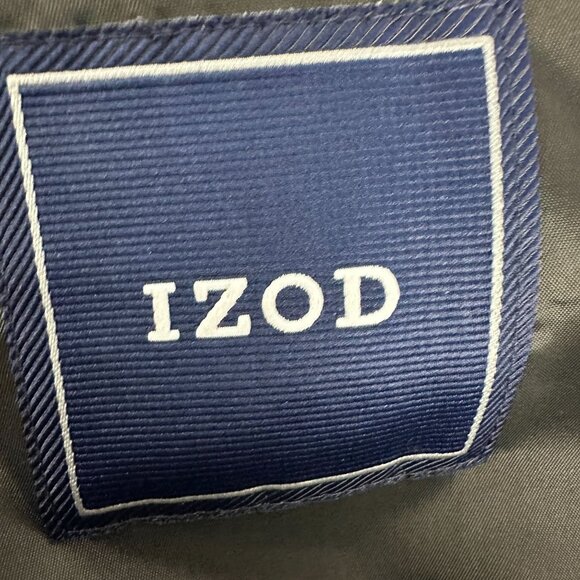 Izod Mens Navy Plaid Two-Button Blazer Jacket 42R - Picture 3 of 4